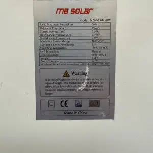 پنل خورشیدی 50 وات MA SOLAR مدل NN-M34-50W