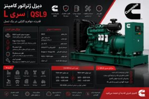 دیزل ژنراتور کامینز سری L مدل QSL9 - 8.9 لیتر از 250 تا 400 کاوا