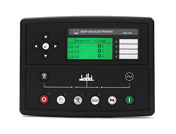 کنترلر DSE 7320 MKII — نمای پنل جلویی کنترلر DSE 7320 MKII — نمای پنل جلویی واقعی Deep Sea Electronics — AMF برای دیزل ژنراتور