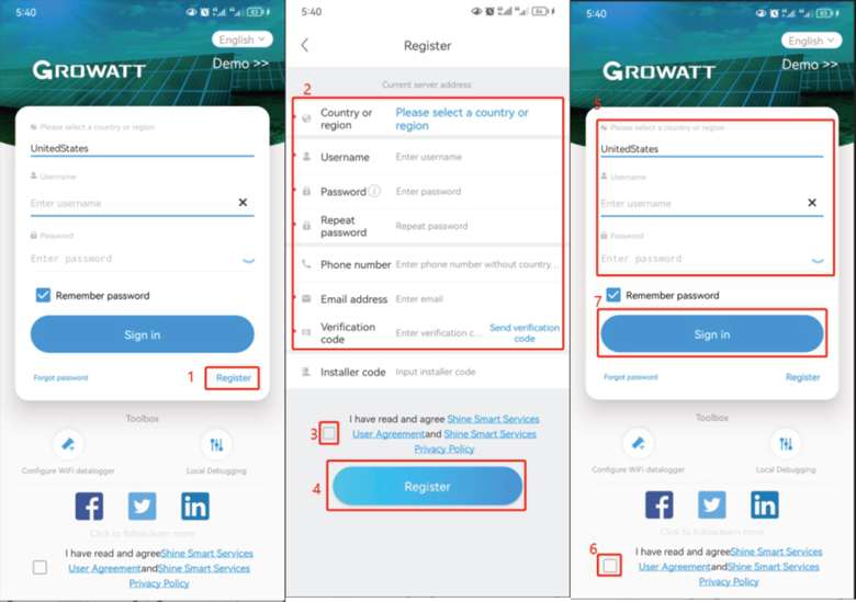 صفحهٔ اصلی اپلیکیشن همراه دستگاه پایش گرووات