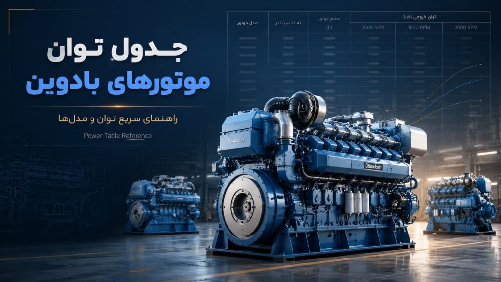 جدول کامل توان موتورهای بادوین — مرجع ۱۴ مدل سری PowerKit Diesel با مشخصات ESP، PRP و توان موتور